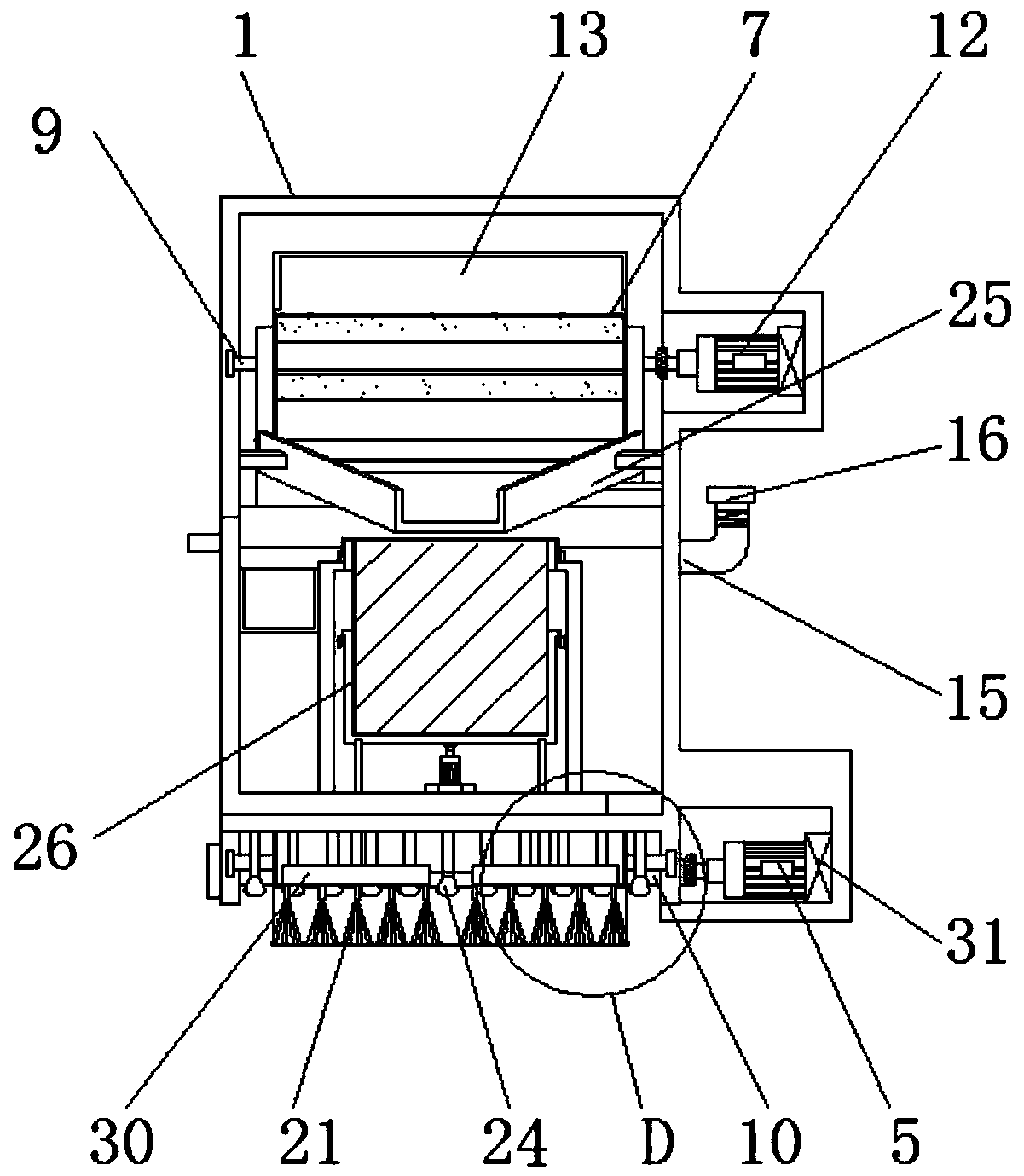 Dung cleaning device for cattle and sheep breeding with disinfection function