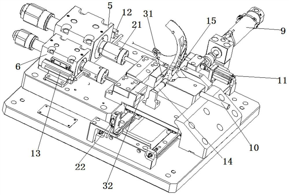 Press fitting clamp for gear shifting fork assembly pin and working method of press fitting clamp