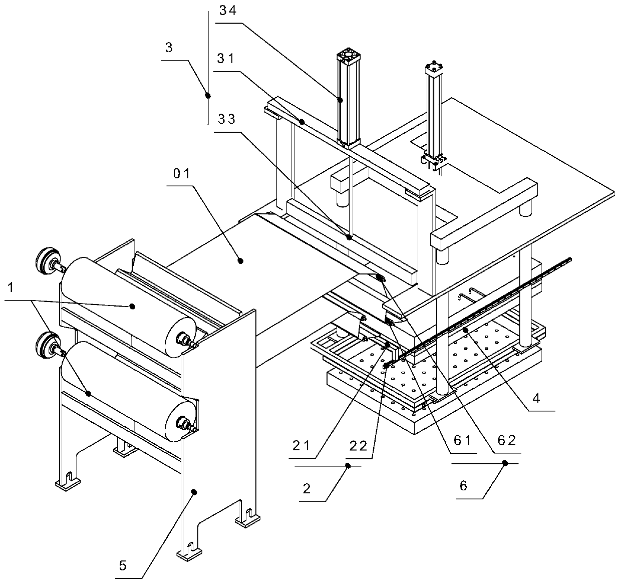 V-process molding film drawing device