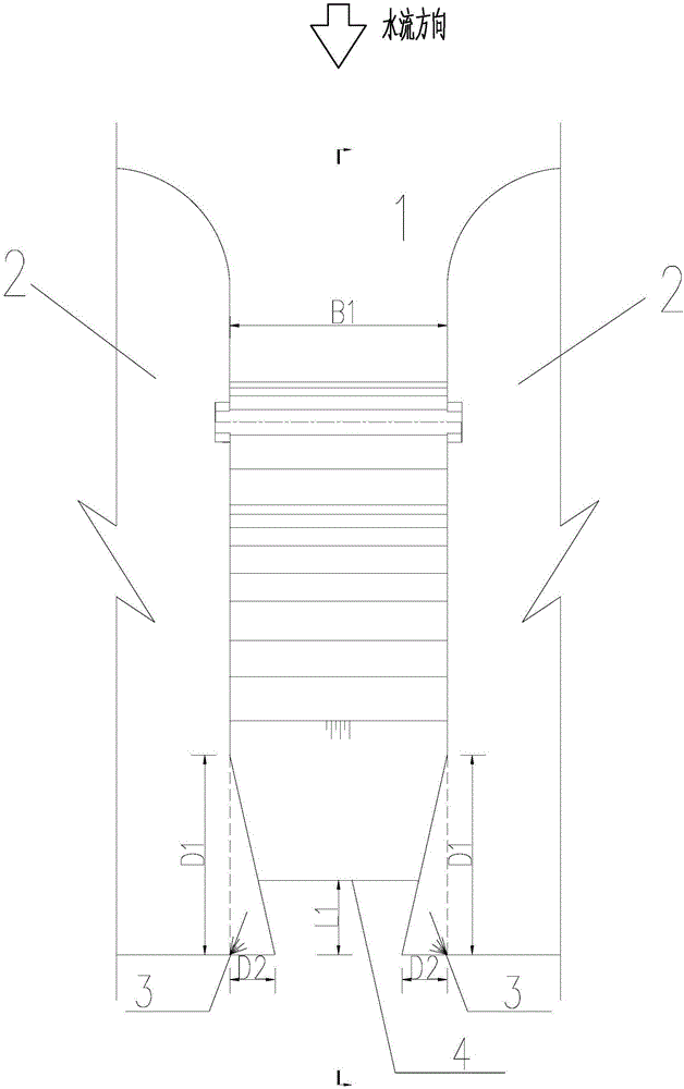 Surface hole structure in dam body of high concrete dam