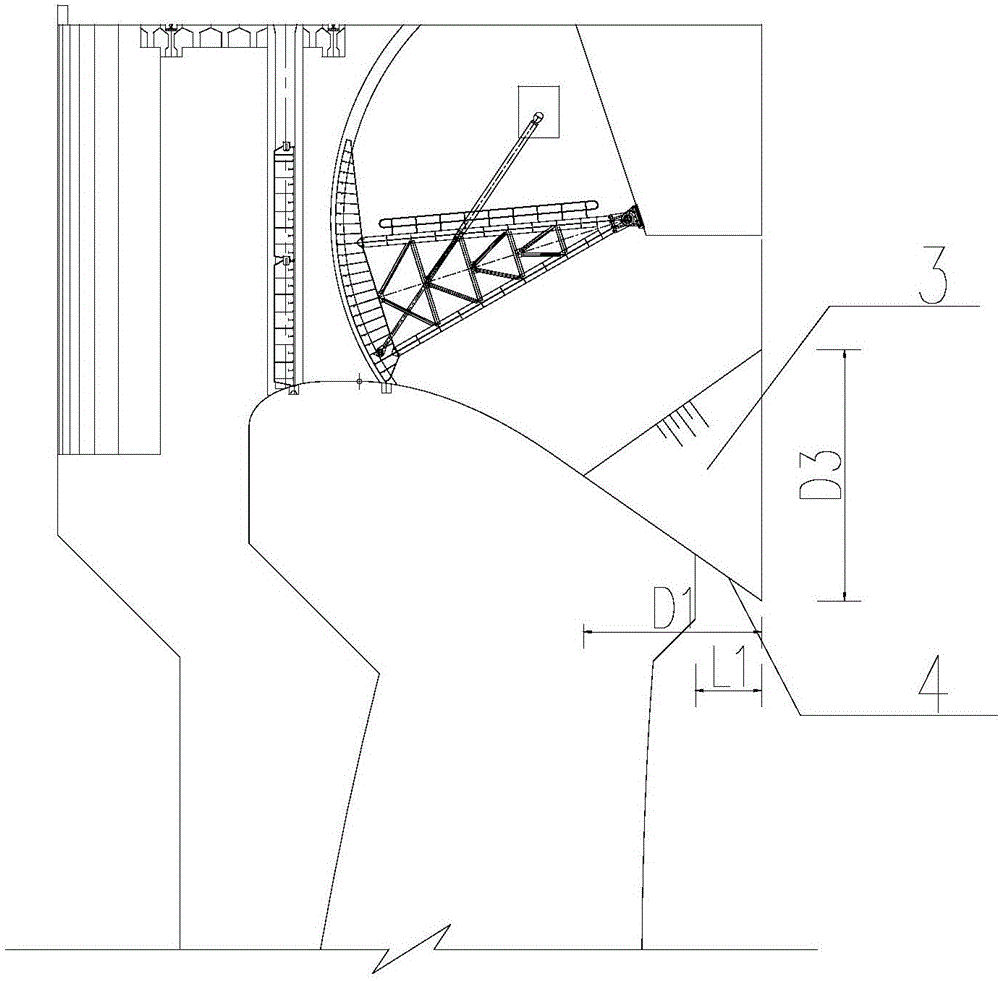 Surface hole structure in dam body of high concrete dam