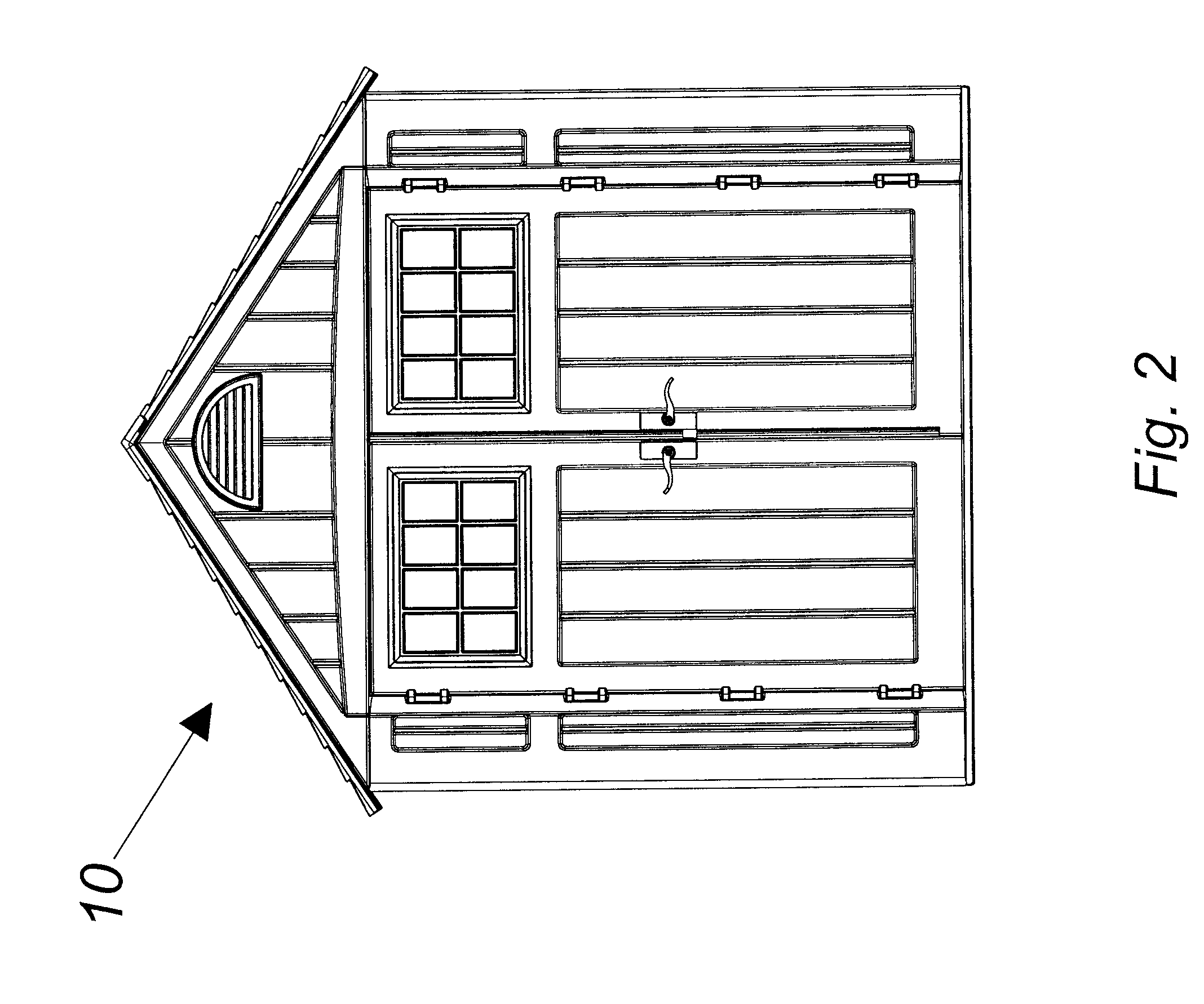 Modular blow molded shed with connectors