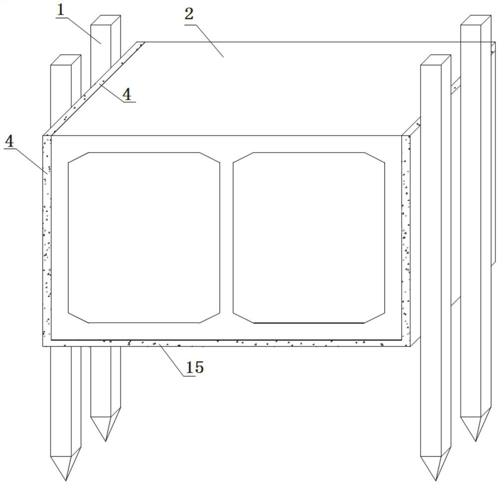 Subway open cut section prefabricated box culvert overlapping structure and construction method thereof