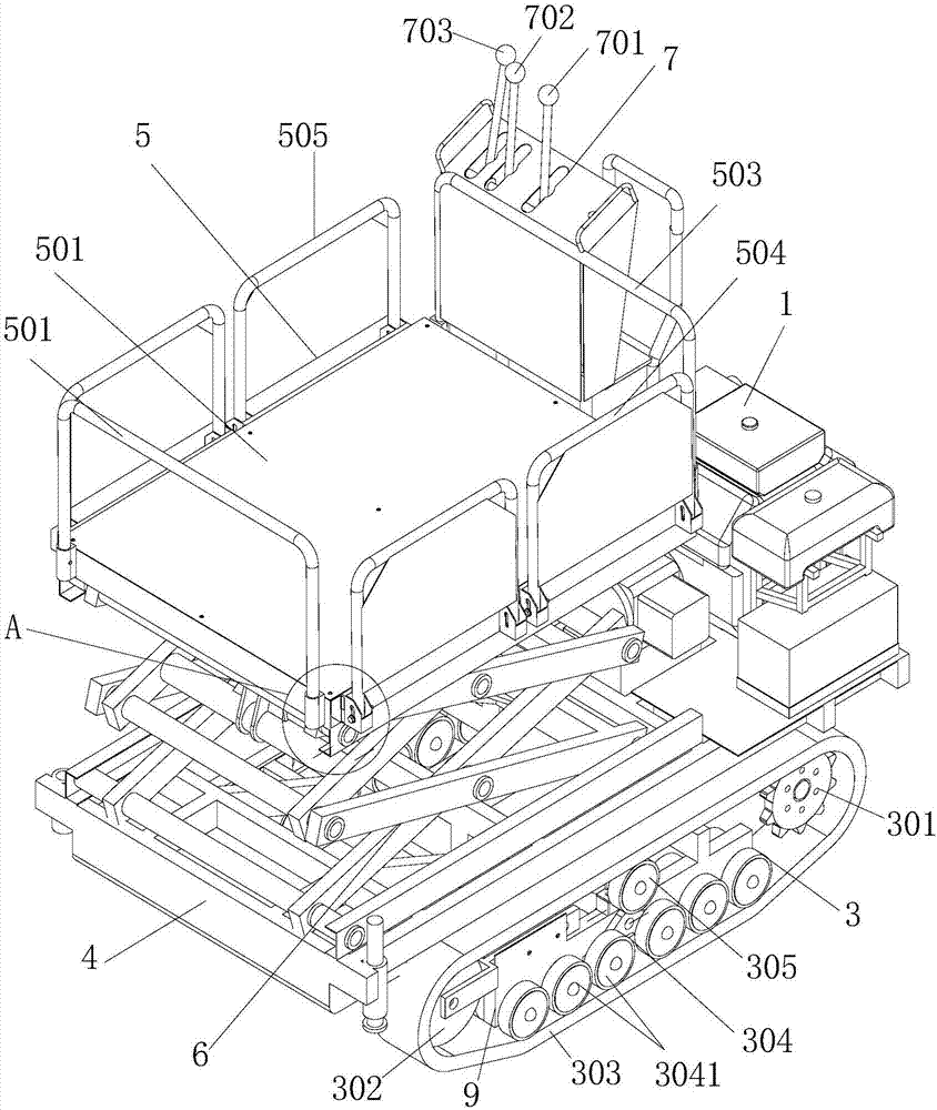 Multi-functional caterpillar conveyer of hilly and mountainous orchards