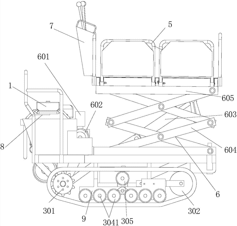 Multi-functional caterpillar conveyer of hilly and mountainous orchards