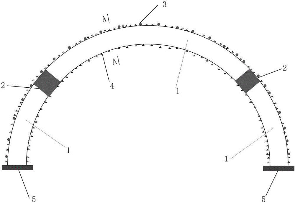 Section steel embedded type FRP (Fiber Reinforce Plastic) sectional material arch supporting structure