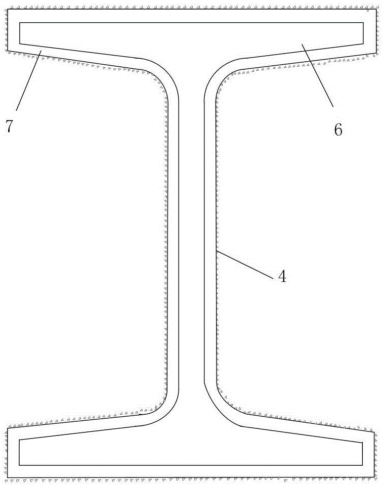 Section steel embedded type FRP (Fiber Reinforce Plastic) sectional material arch supporting structure