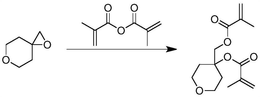 Degradable resin monomer synthesized from 1, 6-dioxaspiro [2.5] octane and preparation method thereof