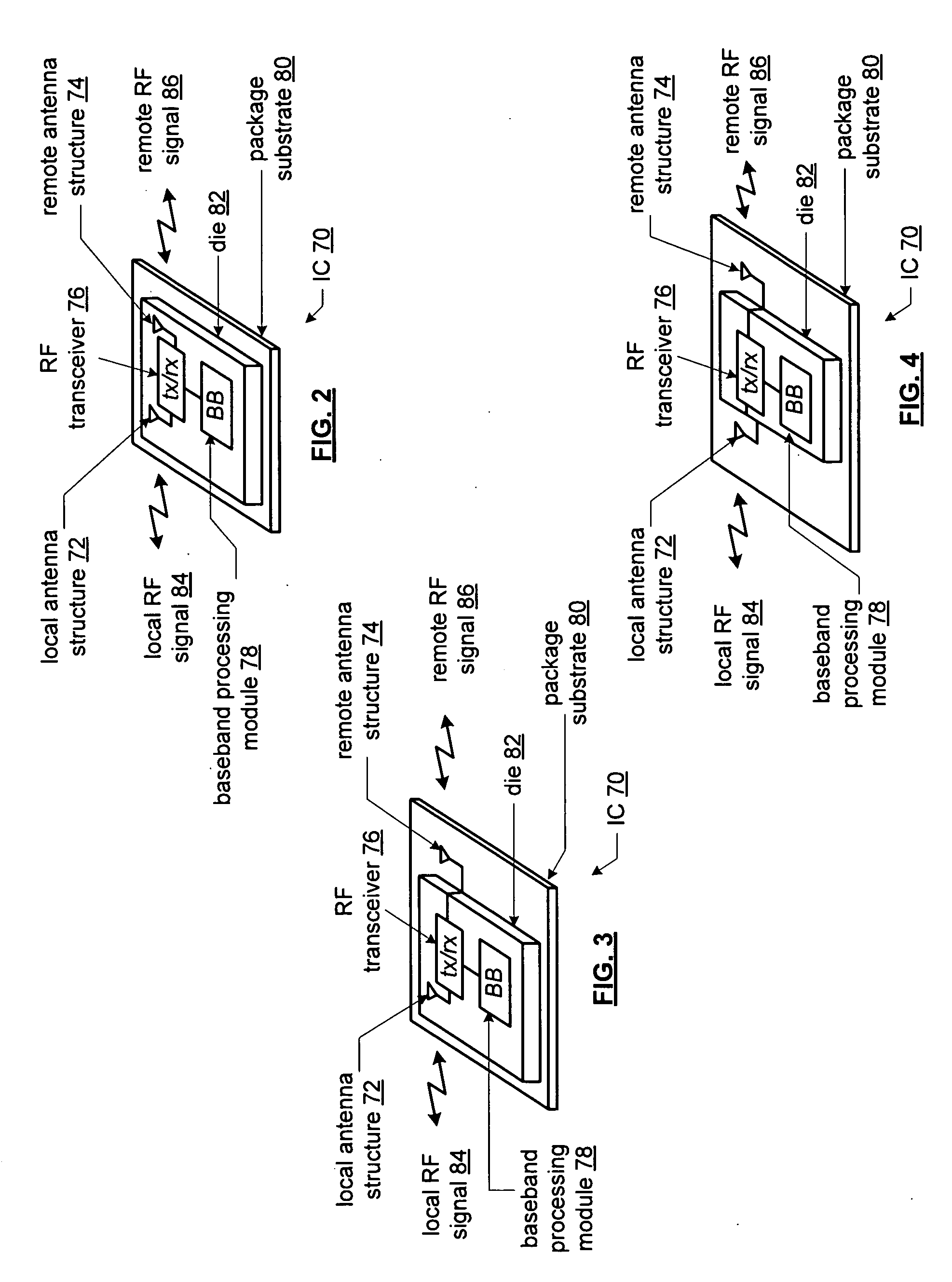 Integrated circuit with bonding wire antenna structure and methods for use therewith