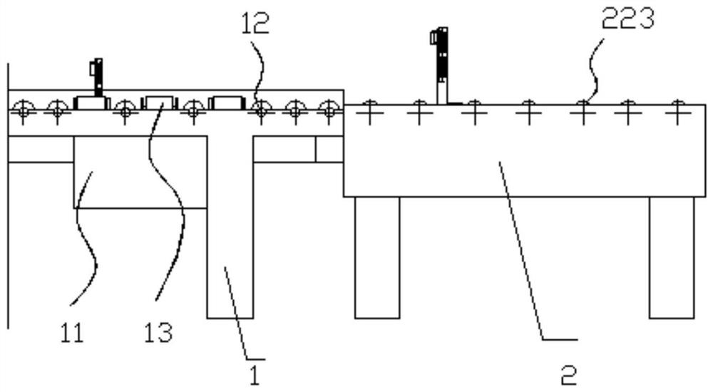 Automatic cargo moving and classifying device in code scanning and sorting line system