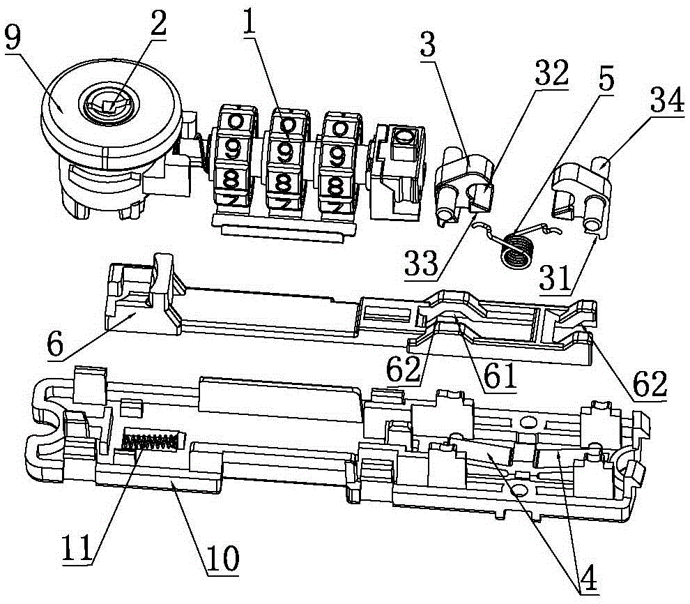 Zipper-type coded lock