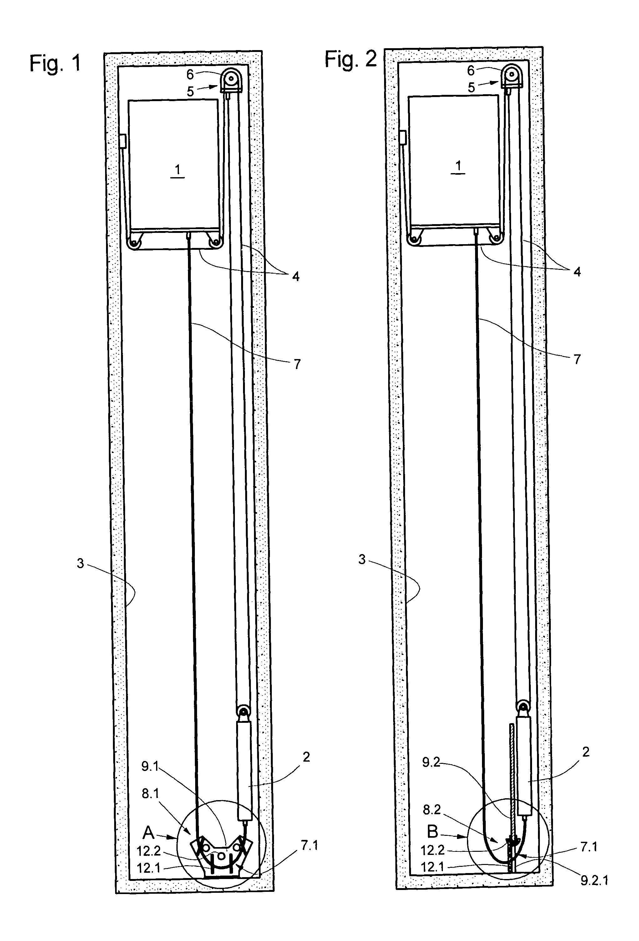 Elevator installation with compensating-means guide