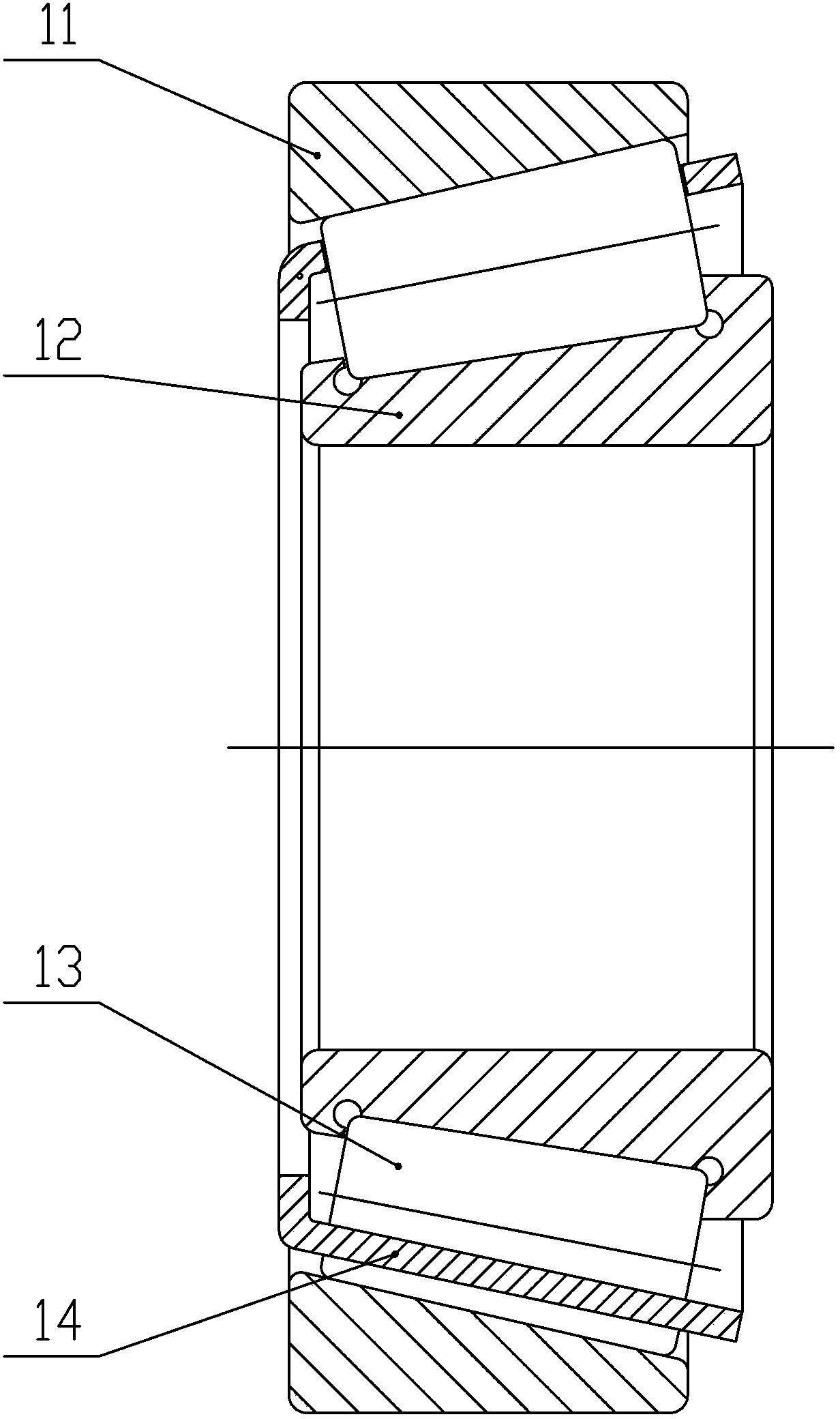 Solid cage and reinforced solid tapered roller bearing