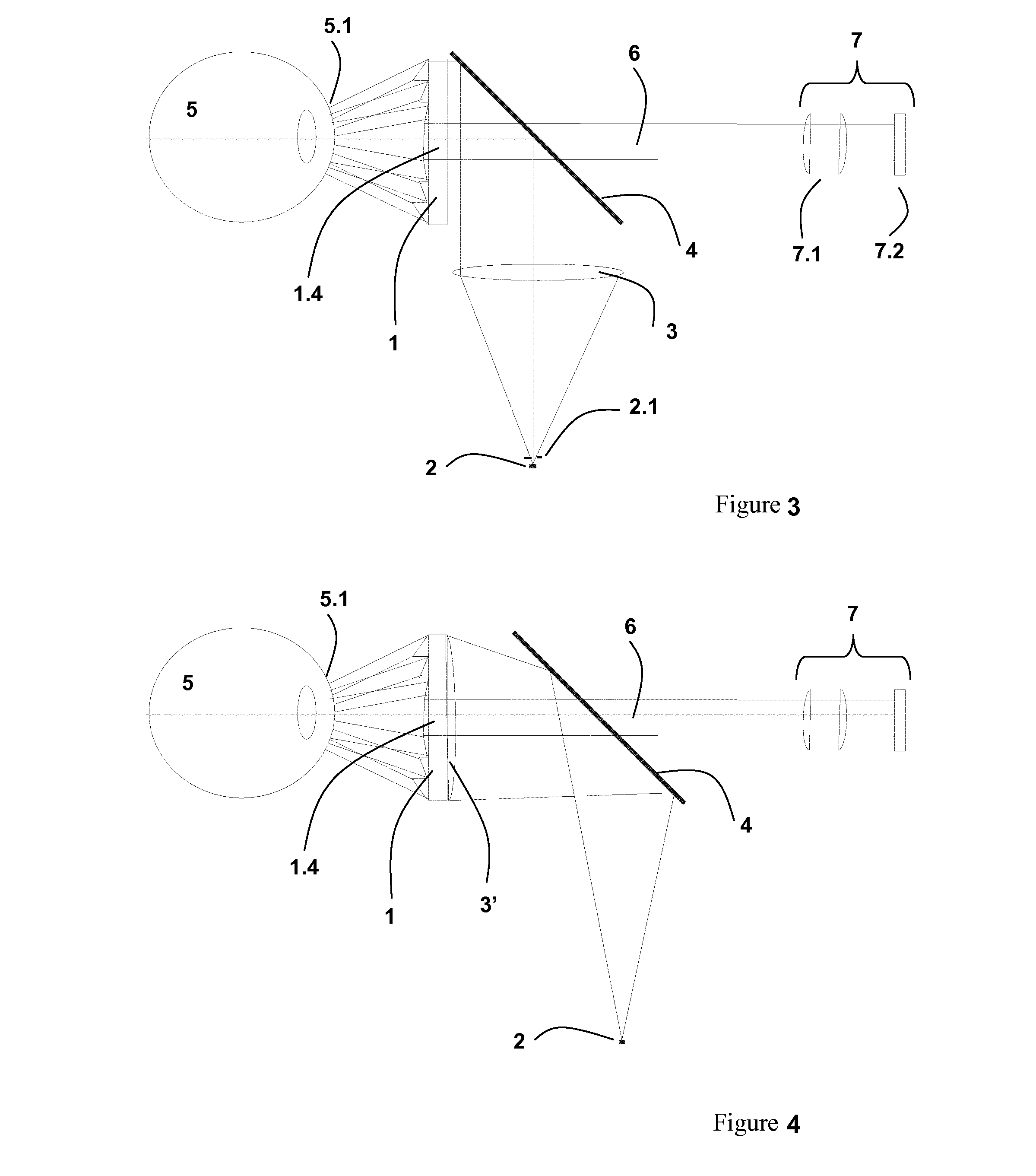 System for determining the topography of the cornea of an eye