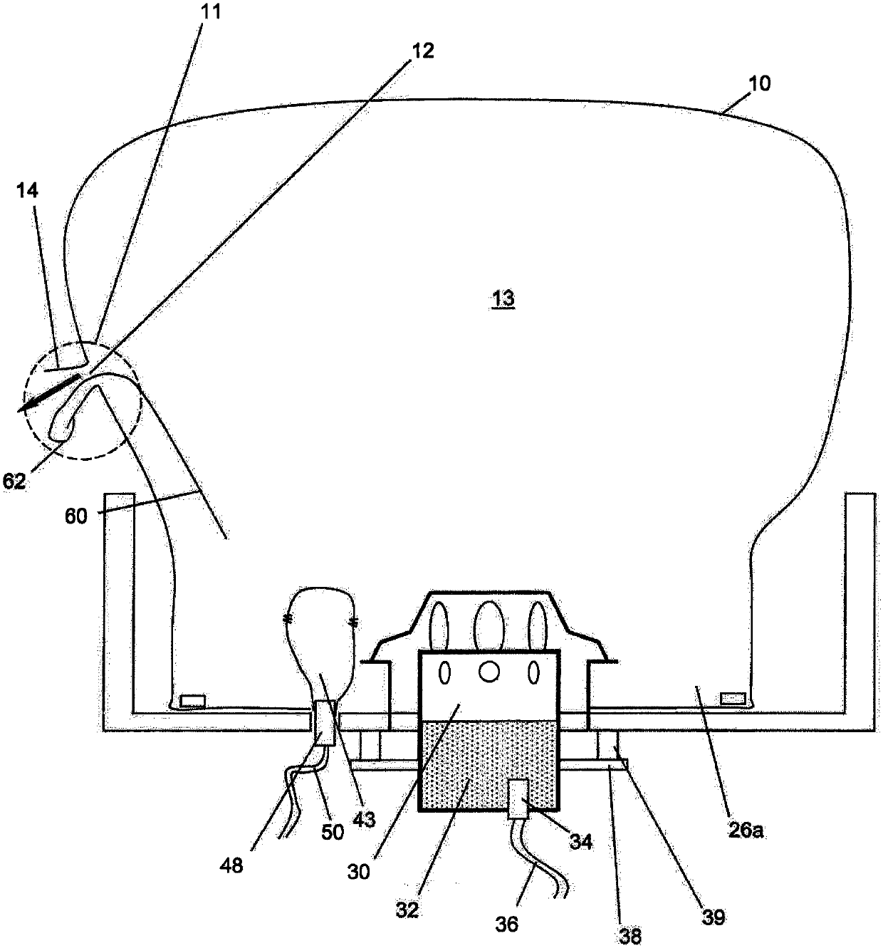 Airbag module with control unit