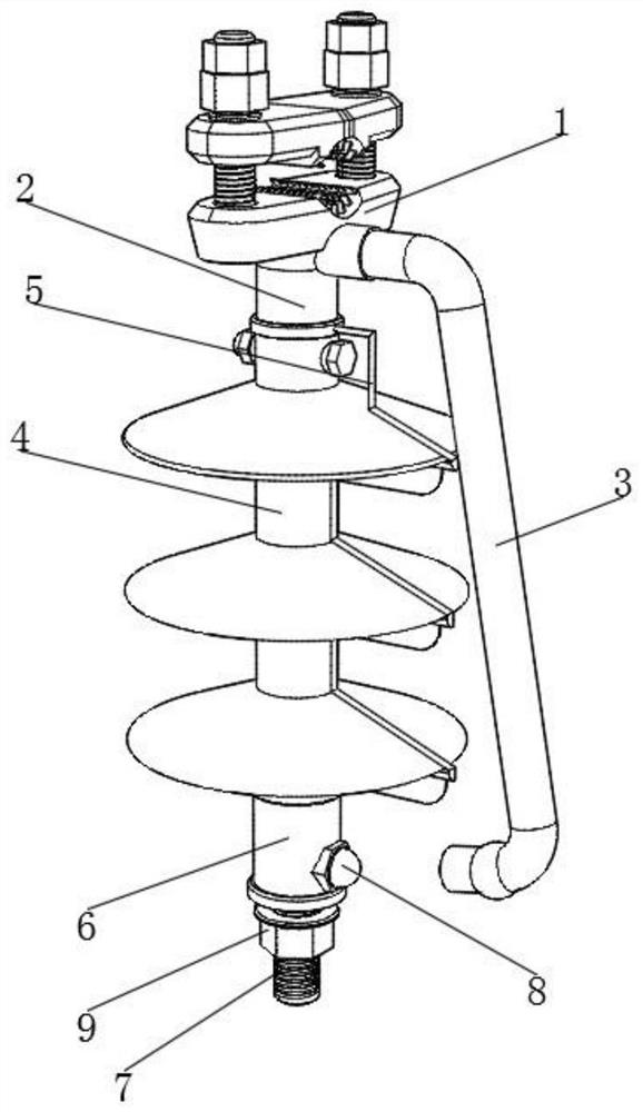 Column type porcelain insulator with protection function