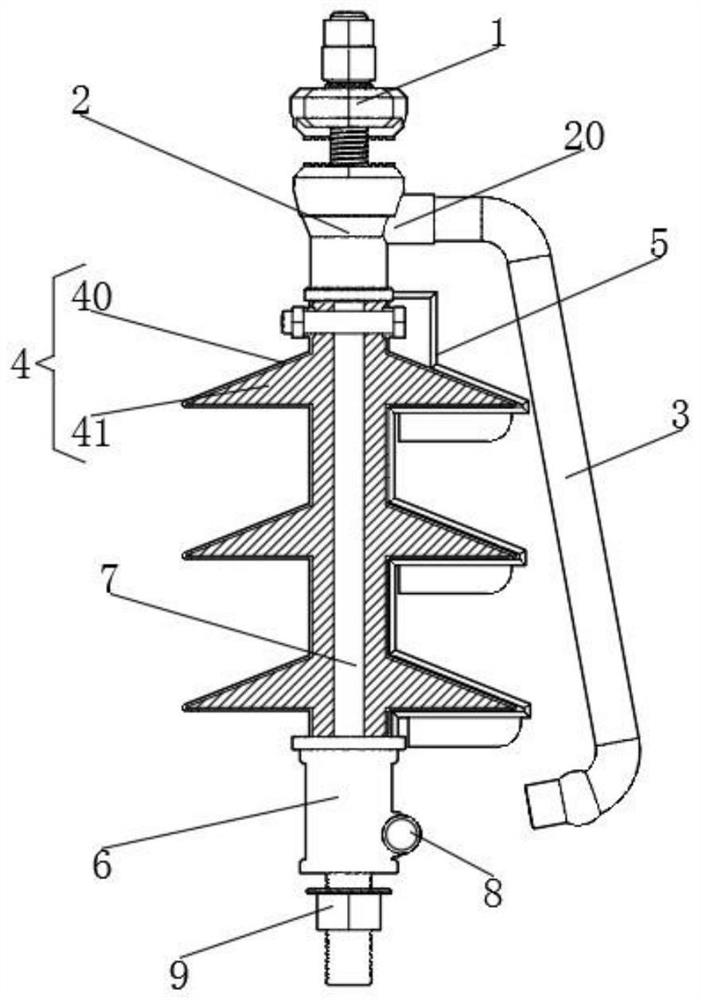 Column type porcelain insulator with protection function