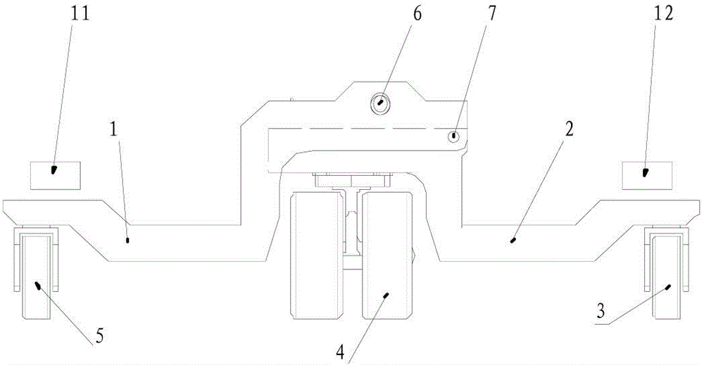 Three-wheel swing rigid suspension mechanism