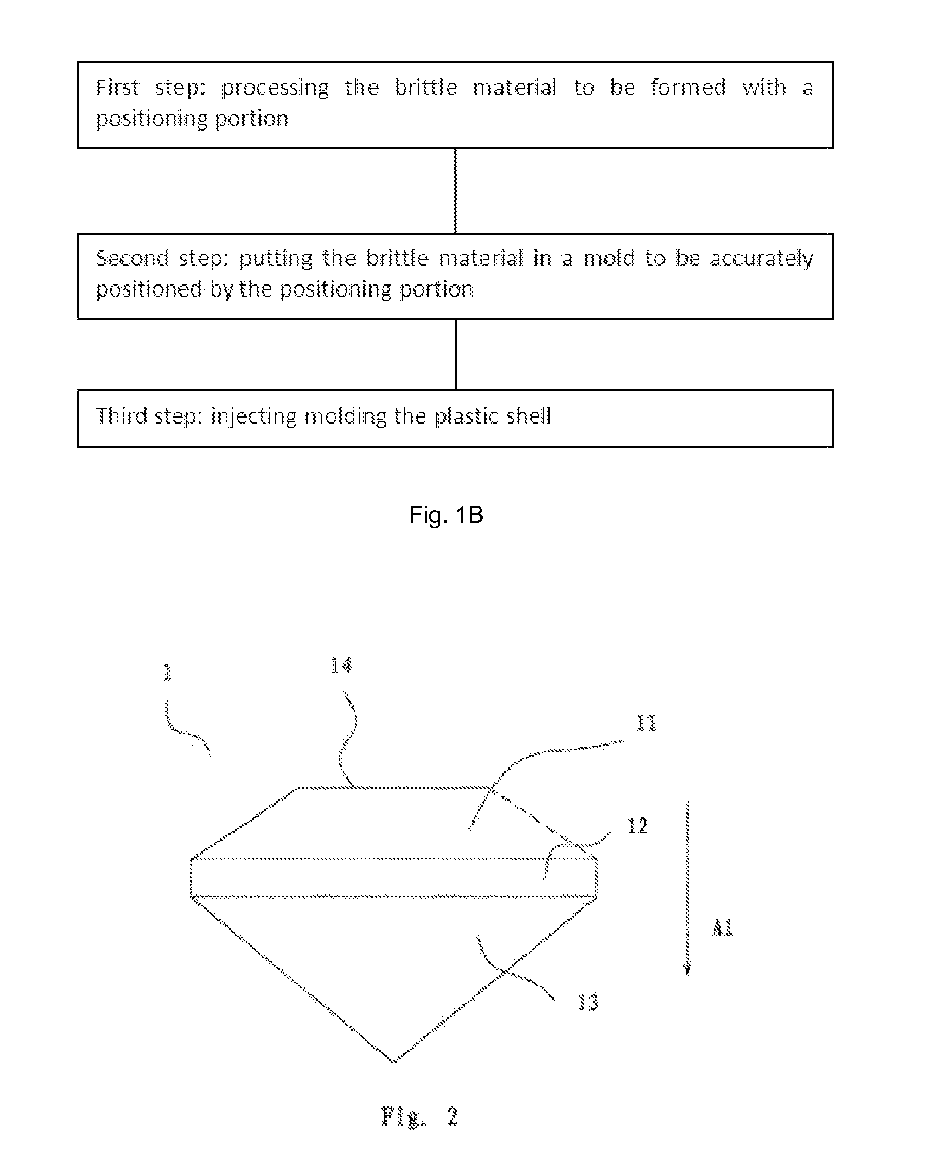 Method of inserting brittle material in plastic shell and electronic device having the plastic shell