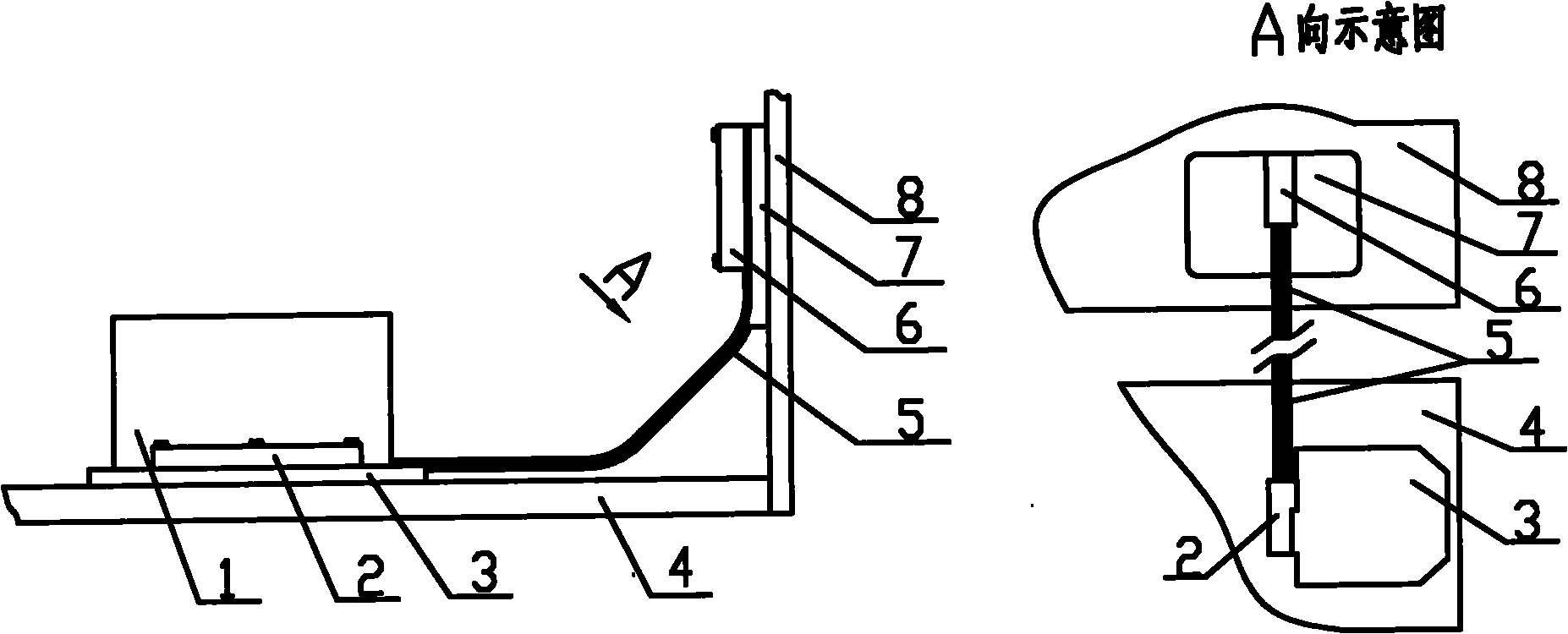 Simply constructed heat transfer device for stand-alone radiating of space vehicle