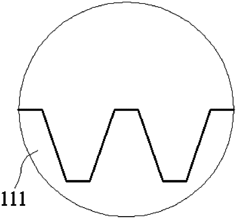 Slot structure of guide wheel of linear cutting machine