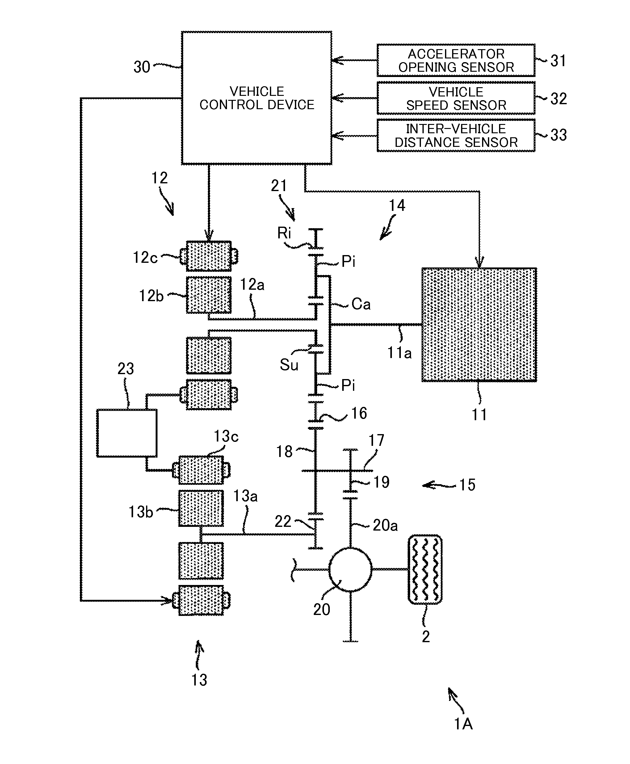 Travel control device of hybrid vehicle