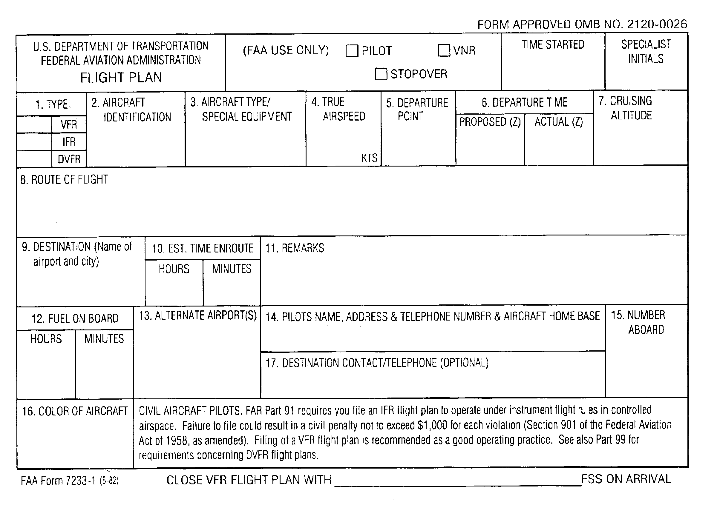 System and method for proxy filing and closing of flight plans