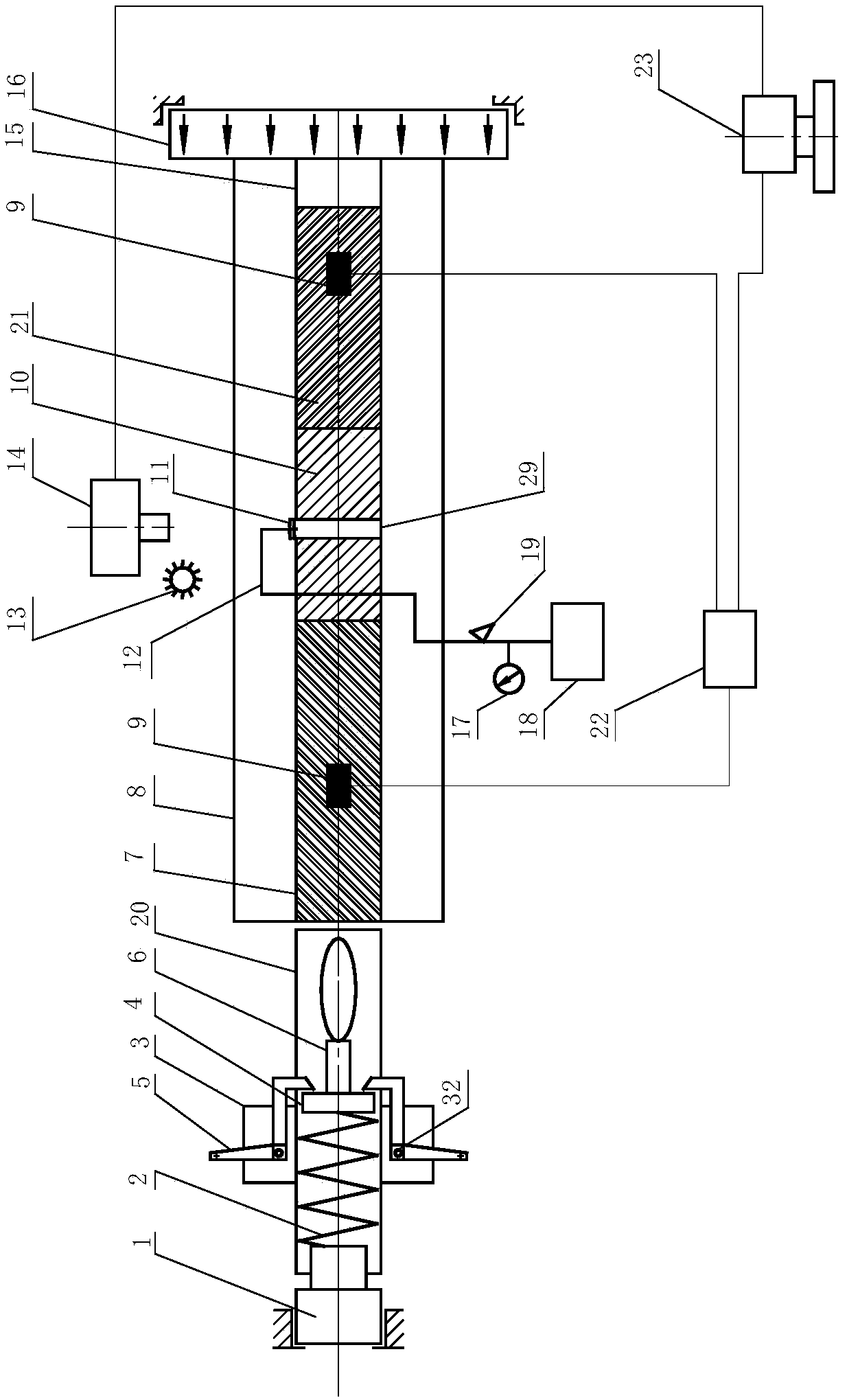 Mechanical testing device for breaking rock by coupling dynamic and static loads with fissure pressure and method thereof