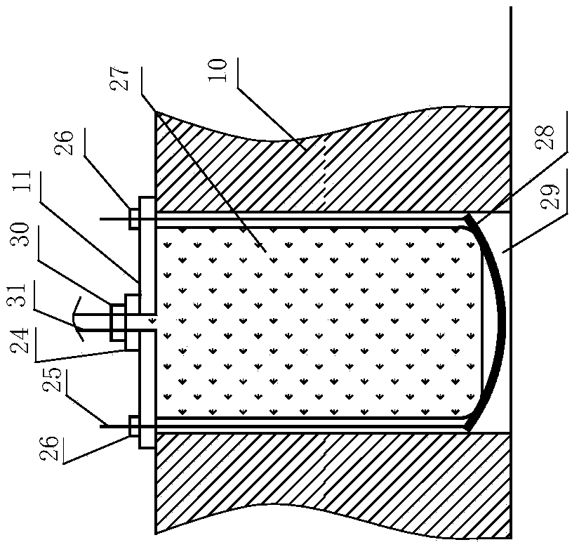 Mechanical testing device for breaking rock by coupling dynamic and static loads with fissure pressure and method thereof