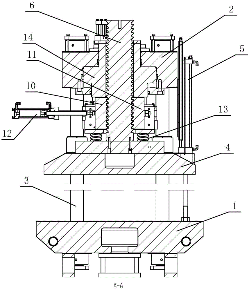 Upward motion clamping block type pressurizing mold locking mechanism