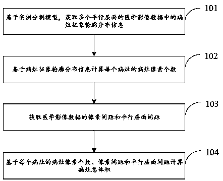 Lesion volume measurement method and device