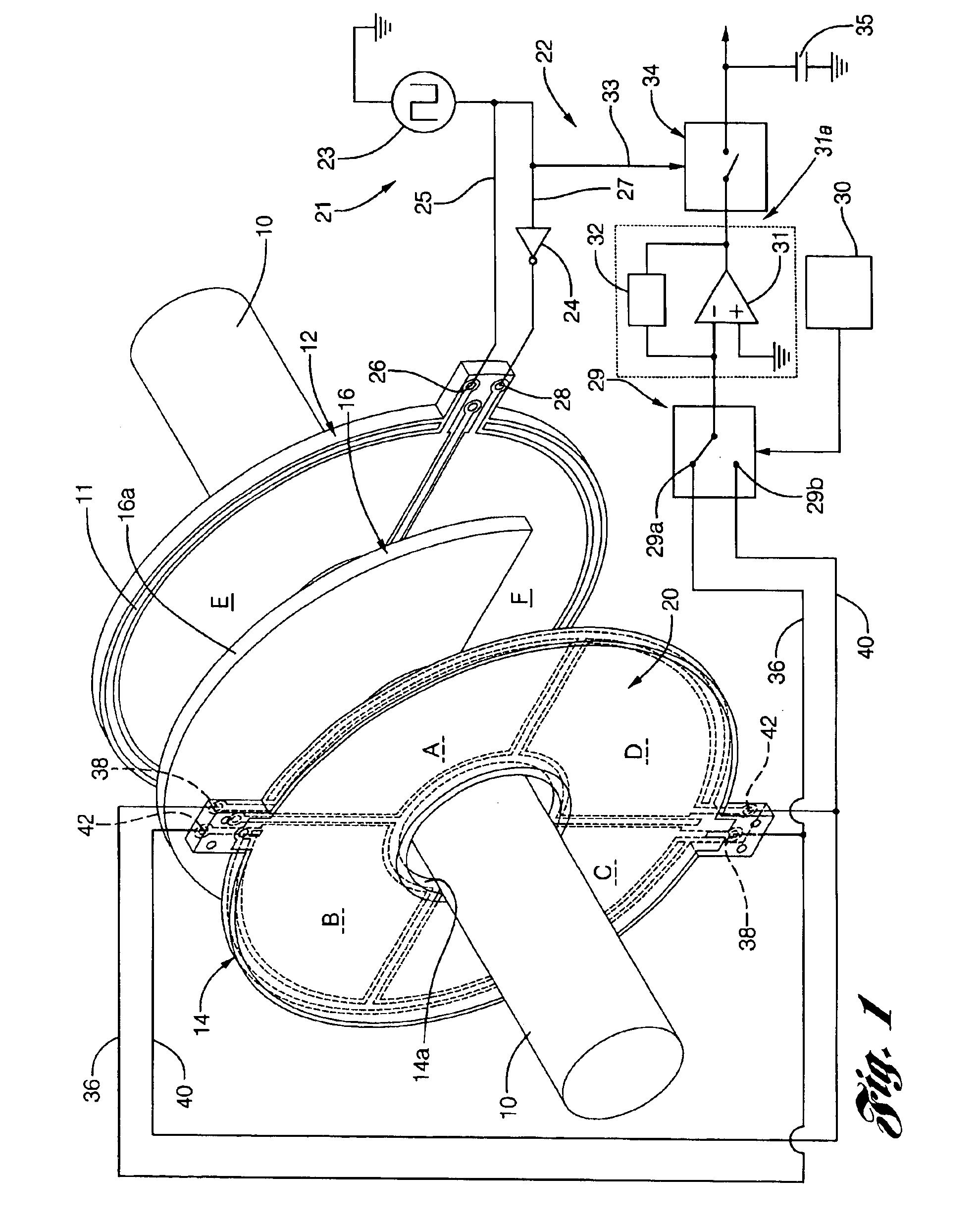 Capacitive angular position sensor