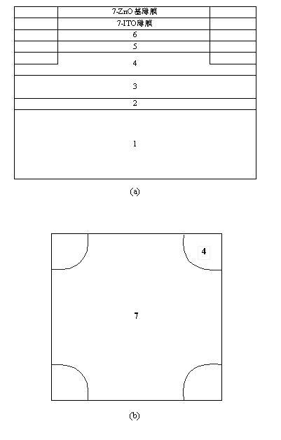 Light-emitting diode (LED) with indium tin oxide (ITO)/zinc oxide based composite transparent electrode and preparation method of LED