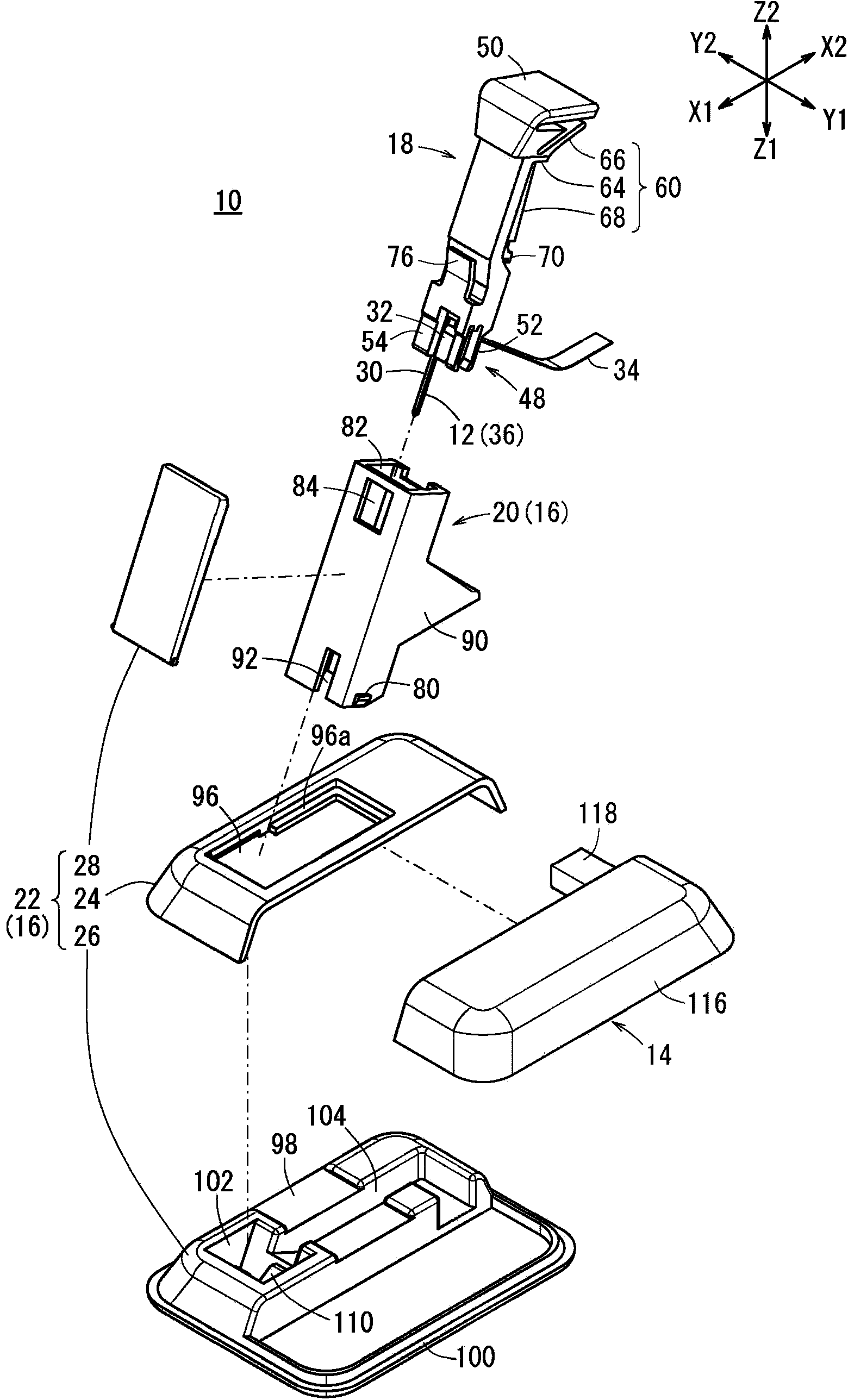 Sensor insertion device and method for operating said device