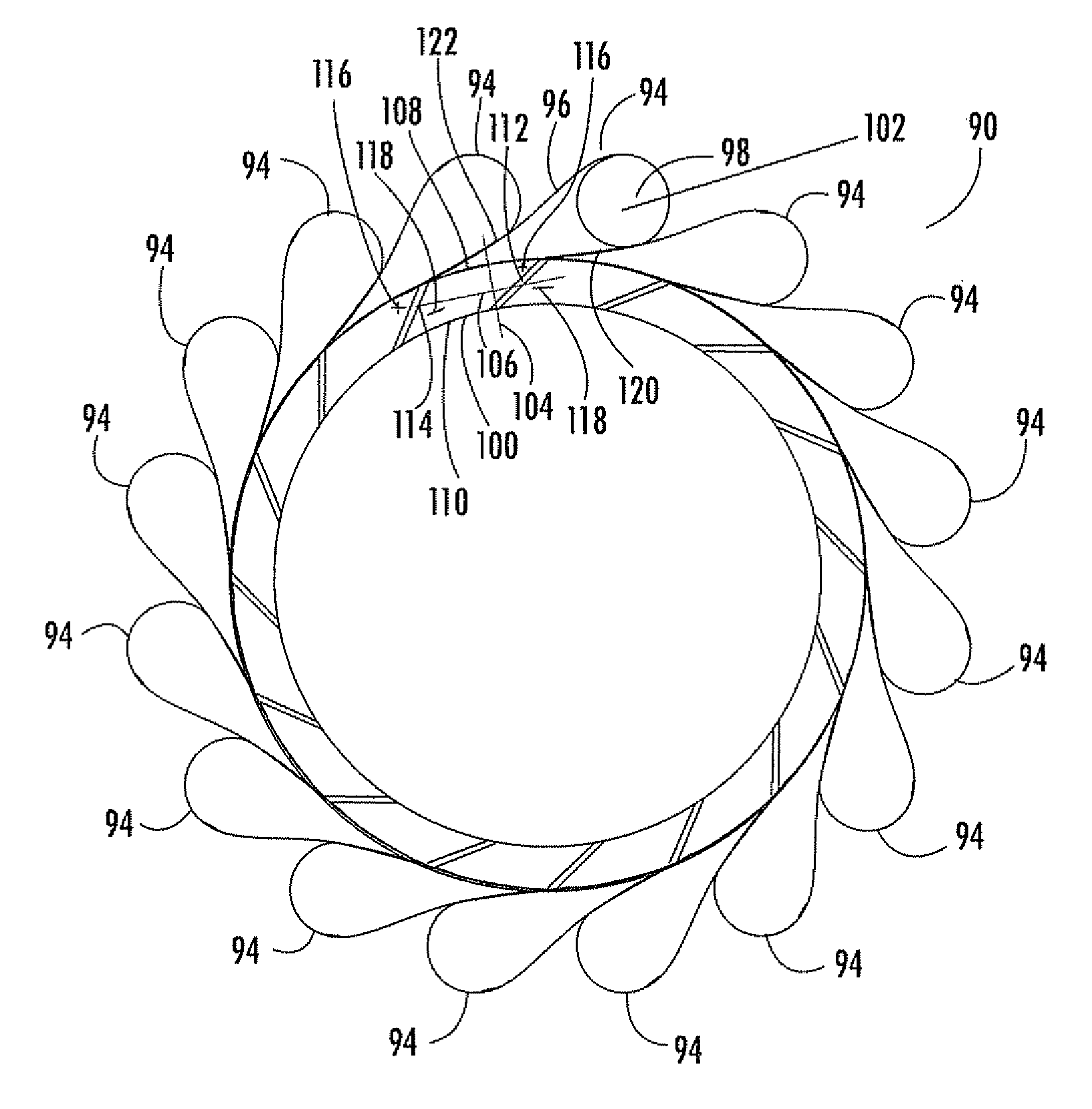 Transition with a linear flow path with exhaust mouths for use in a gas turbine engine