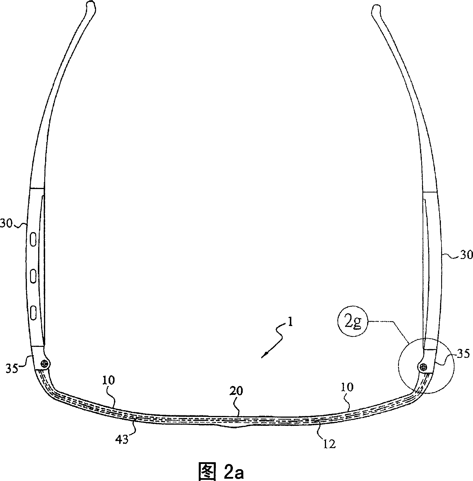 Thin glasses frame structure with electronic device