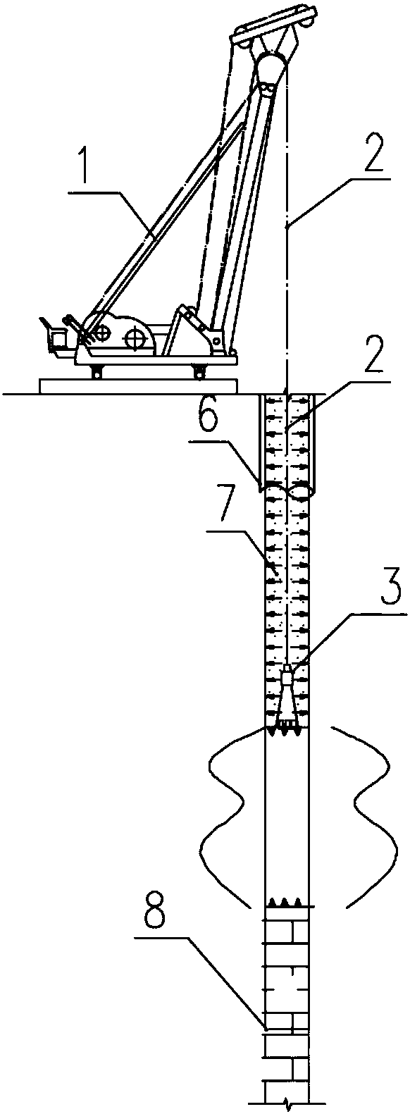 Complex karst site anti-collapse impact holing construction method