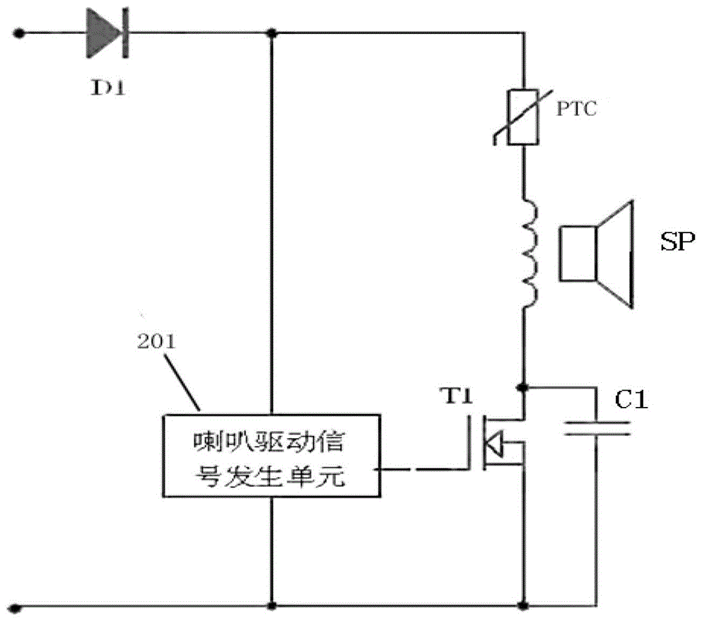 Motor vehicle horn long-time sounding protection method and circuit