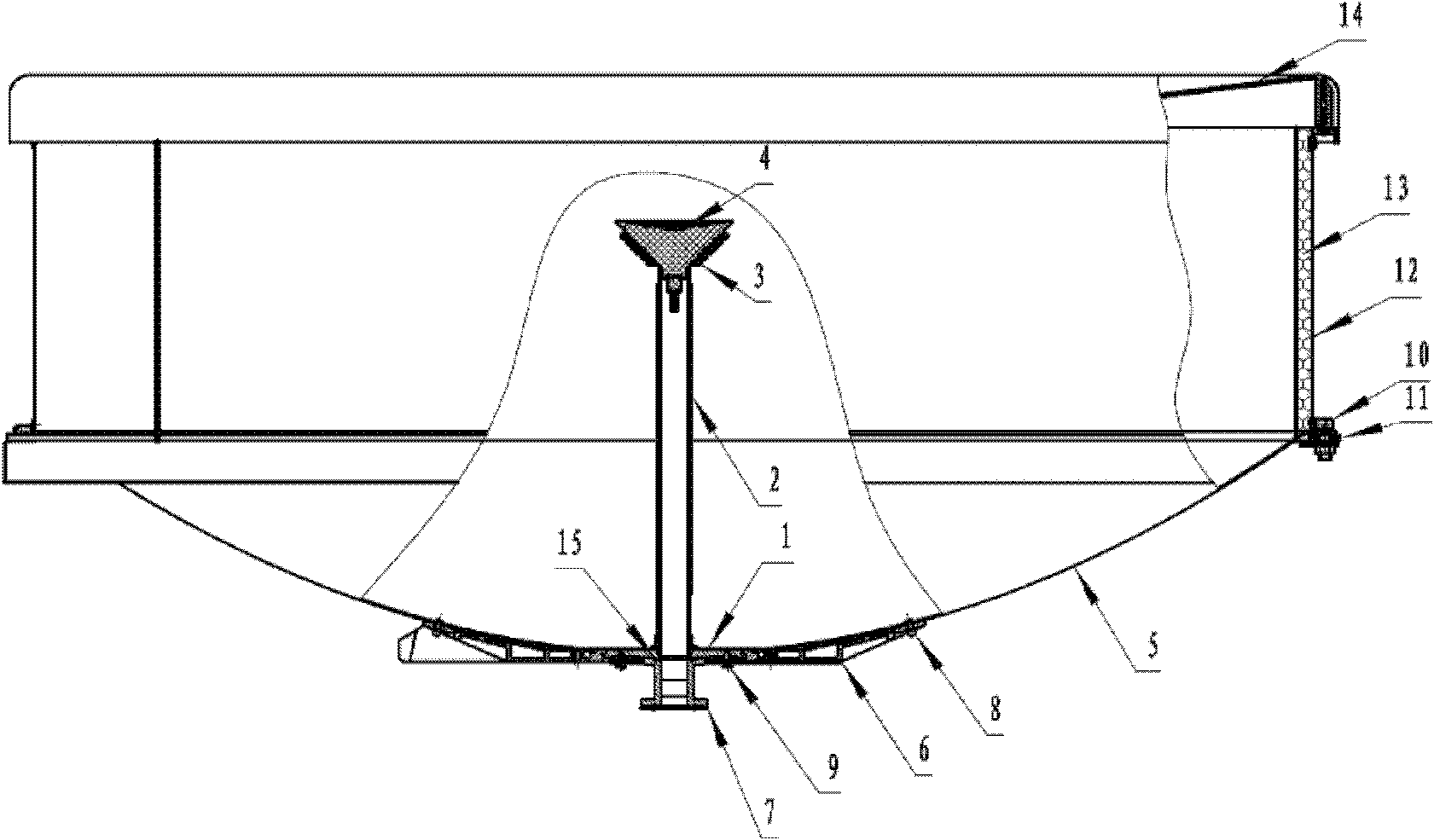 Microwave parabolic antenna with long-focus feedback super-high performance