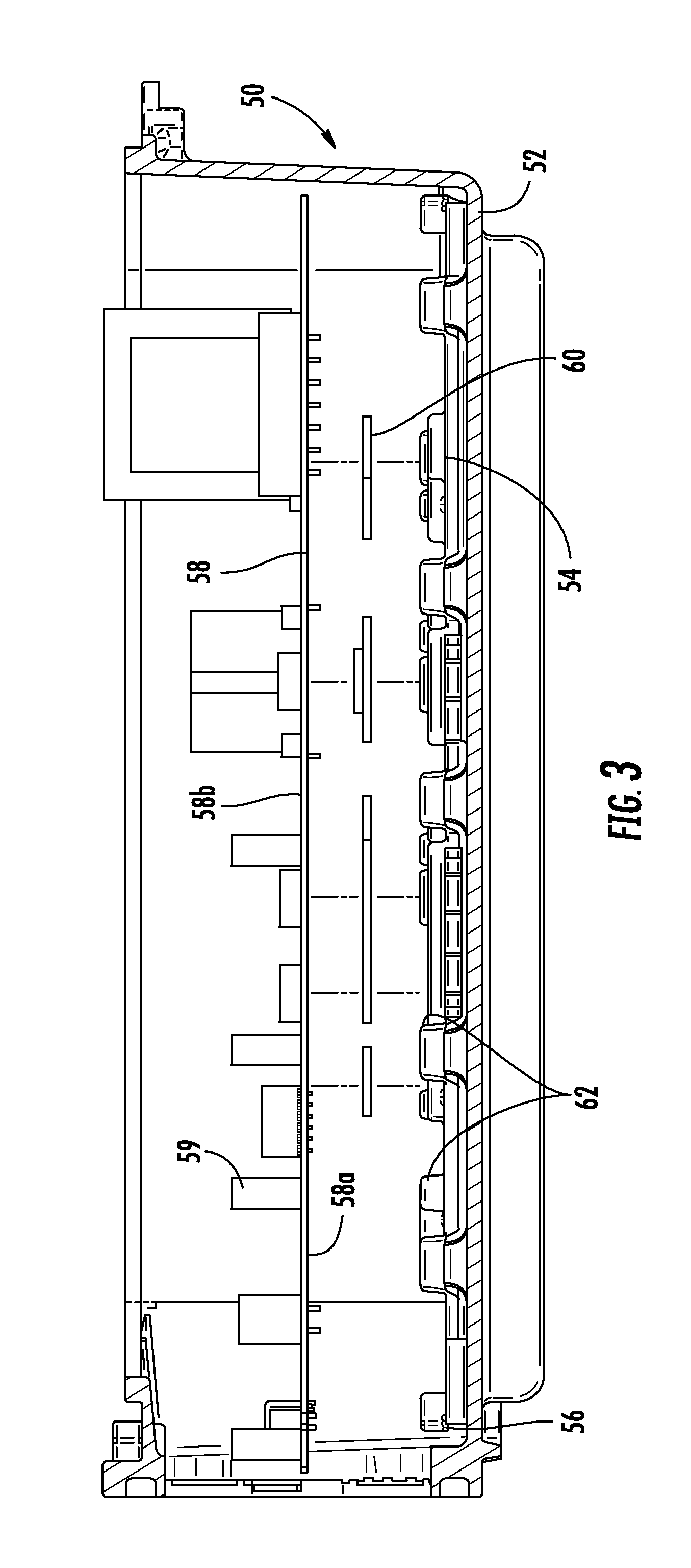 Enclosure for outside plant equipment with interconnect for mating printed circuit boards, printed circuit board device and method of repairing outside plant equipment