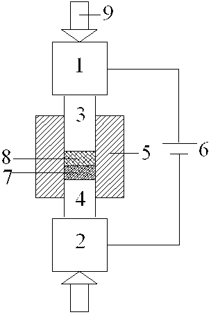 Reaction diffusion connecting method of superhard material aluminum magnesium boron-titanium diboride and metal