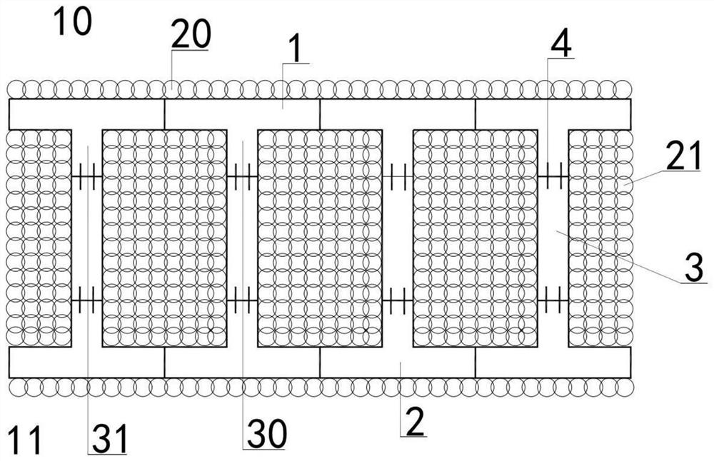 Construction method of revetment lattice diaphragm wall structure