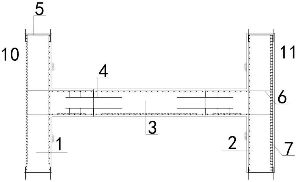 Construction method of revetment lattice diaphragm wall structure