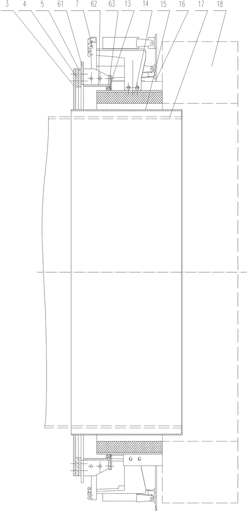 Sealing device of charging and discharging ends of rotary cylindrical type device