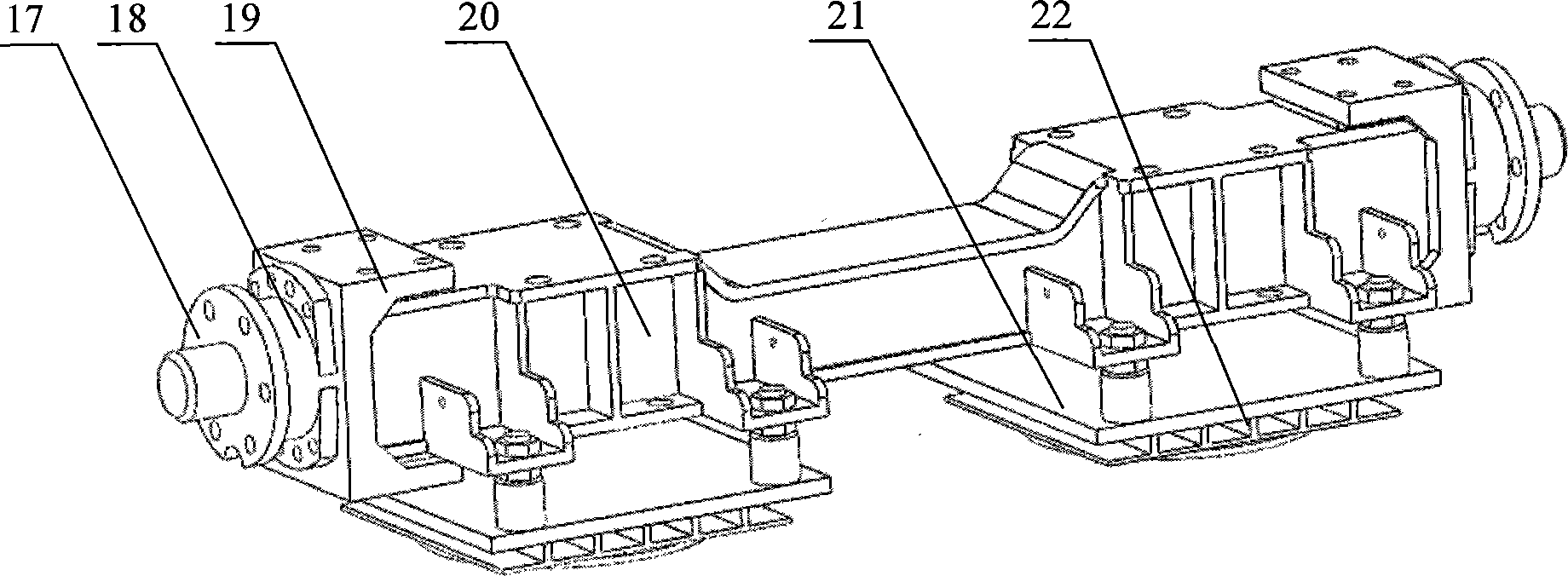 Mobile robot hole forming platform based on composite axle structure