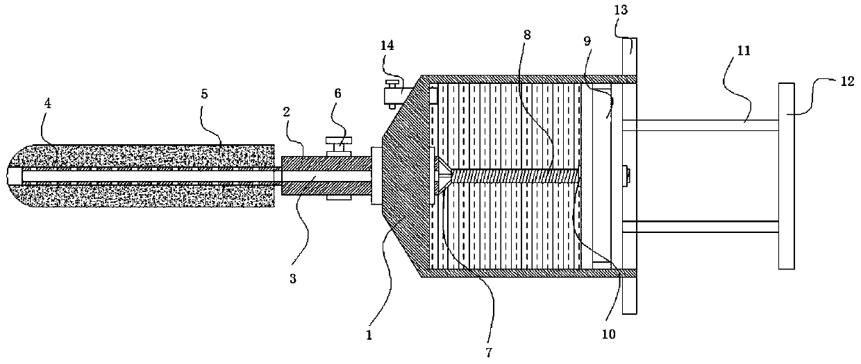 Convenient-to-use flushing device for gynecological nursing