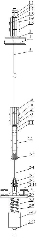 Wire rope guide rail tensioning device for mining elevator