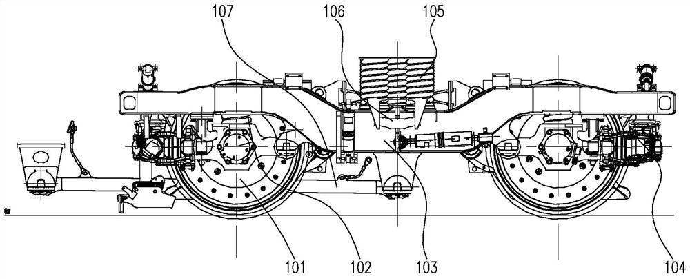 A locomotive bogie