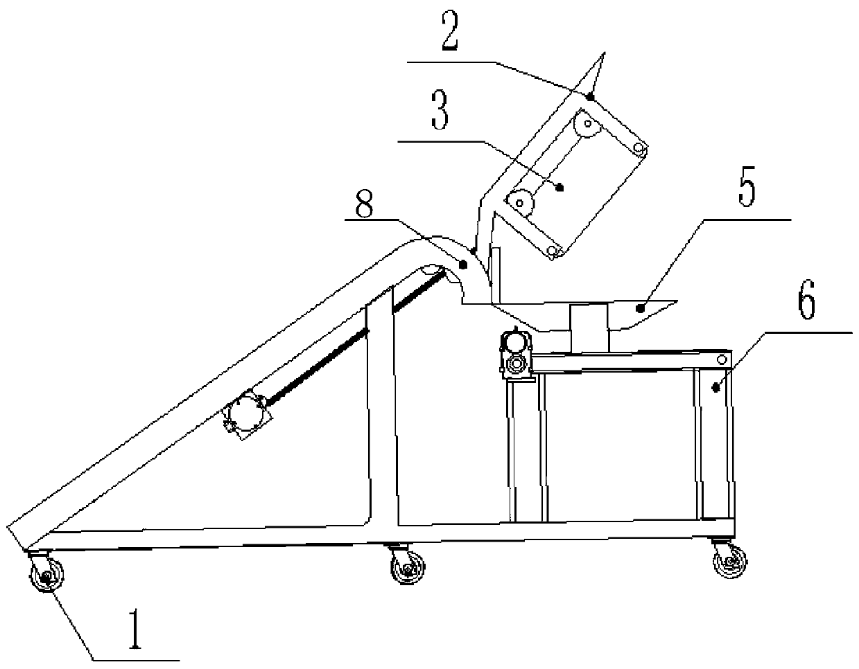 Tramcar automatic feeding device used for wet pulp shooting machine