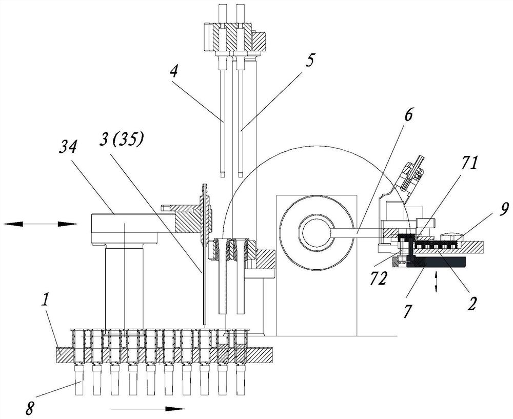 Rubber plug transfer device